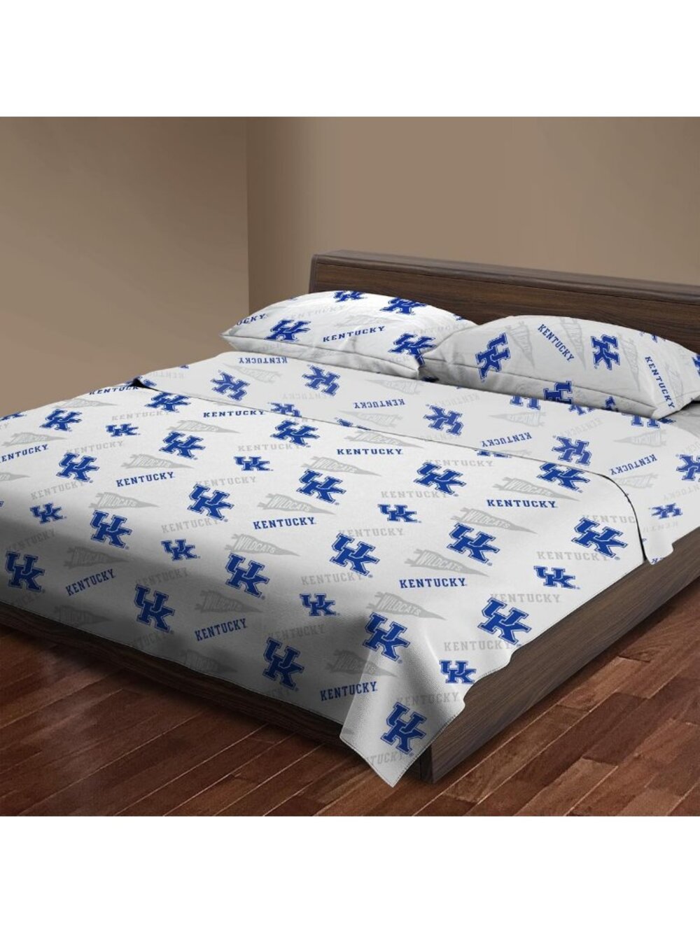 Kentucky Wildcats NCAA Queen Sheet Set - Team Logo Bedding for Dorms & Game Day